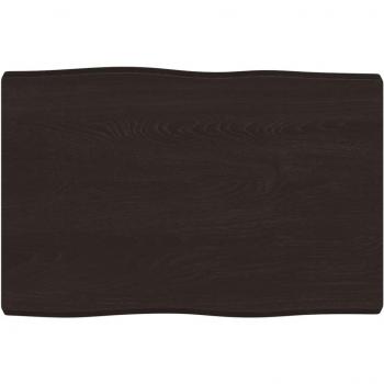 Tablero de mesa de madera tratada con borde vivo marrón 60x40x(2-4) cm