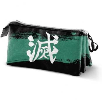 Estuche portatodo triple Sutoriku Demon Slayer Kimetsu no Yaiba, multicolor, 23 x 11 cm