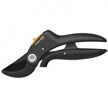 Fiskars Tijeras de podar de yunque P55, Para madera seca, Negro/Naranja, Acero de alta calidad/Plástico, 1026919