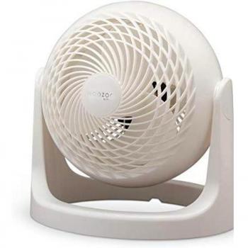 Woozoo by Ohyama, Ventilador de mesa / ventilador de escritorio potente y silencioso, 31W, Hélices 3D patentadas, Rotación de 360°, 3 velocidades, Para superficie 23m² - Woozoo PCF-HE18 - Blanco