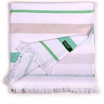 UNITED COLORS OF BENETTON, Hamman 80x165cm 350gsm 100% algodón Rosa/Amarillo Casa Benetton, Verde/Gris, 80x165