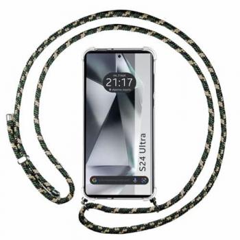 Funda Colgante Transparente Verde/Dorado para Samsung Galaxy S24 Ultra 5G