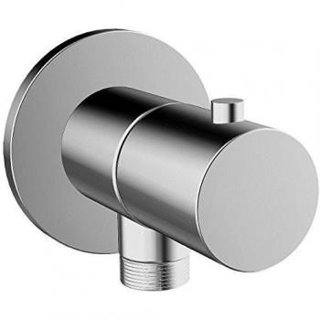 Codo de conexión a pared Hansa DN 15 con llave de paso integrada, redondo, cromado 51570173
