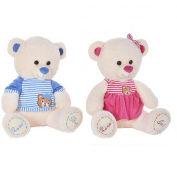 Oso de Peluche DKD Home Decor Beige Azul Rosa Infantil Oso 25 x 25 x 50 cm (2 Unidades) - Bixoto.com