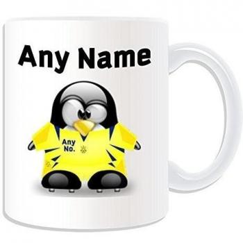 Regalo personalizado - Ucrania equipo nacional de fútbol de pingüino taza