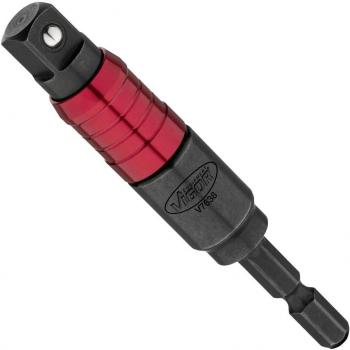 Adaptador de llave de tubo Vigor V7638, 1/4 (6.3 mm) a 3/8 (10 mm), con articulación giratoria, 92 mm