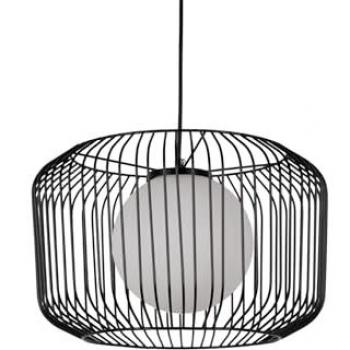 Lámpara de Techo Decorativa y Funcional de Metal Negro y Blanco 38x38x23 cm