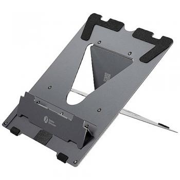 BakkerElkhuizen Ergo-Q 160 - Soporte para Ordenador portátil y Tableta (Aluminio, 5 ajustes de Altura, Color Gris Oscuro, compatible con dispositivos de 11 a 17 pulgadas)
