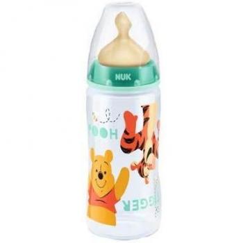 NUK First Choice+ Disney Winnie the Pooh Baby Bottle with Latex Teat, 0-6 Months, 300ml
