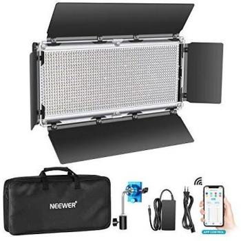 Neewer 1320 LED Luz de Video con Sistema Control Inteligente APP Iluminación Fotografía Bicolor Regulable 3200K-5600K Kit para Iluminación Video Exterior Estudio YouTube con Pantalla LCD Carcasa Metal