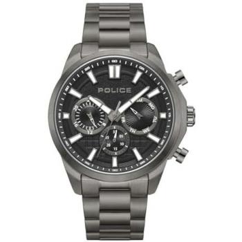 Reloj Cronógrafo Hombre Police PEWJK0021003 con Esfera Negra y Pulsera Gris, 44 mm