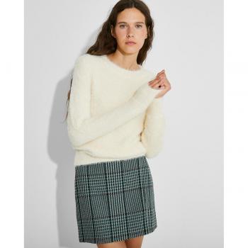 Jersey de mujer efecto pelo con cuello redondo