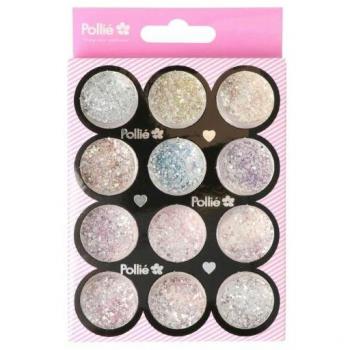 Pollie Glitter Surtido Brillo Decoración de Uñas 12 Piezas