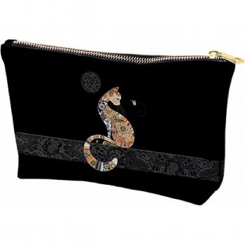 Neceser trapezoidal gato sentado Kiub Bug Art Jewels PM 22 cm, Negro