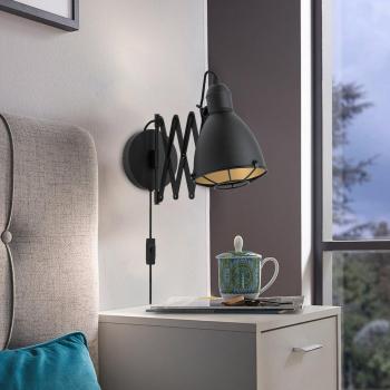 Aplique de Pared Flexo Eglo Treburley Negro y Dorado 1xE27