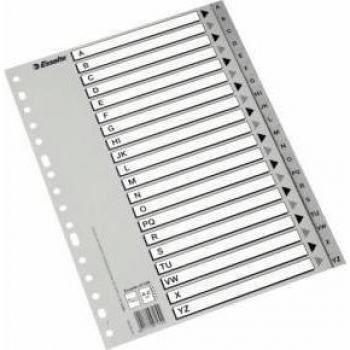 Separadores Alfabéticos de Polipropileno Esselte, Tamaño Folio, Gris, Modelo 47139