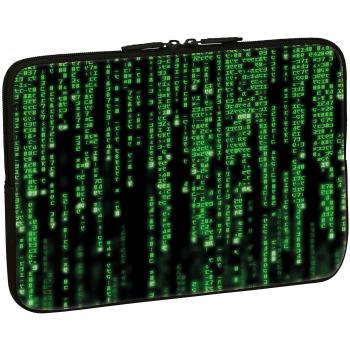Funda de Neopreno para Portátil de 17,3'' con Diseño Matrix y Color Negro-Verde