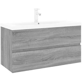 Mueble de baño con lavabo de madera contrachapada gris Sonoma