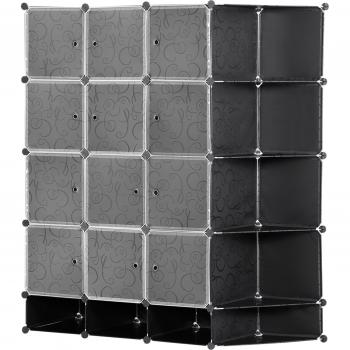 Armario Modular de Plástico con 16 Cubos y 2 Barras