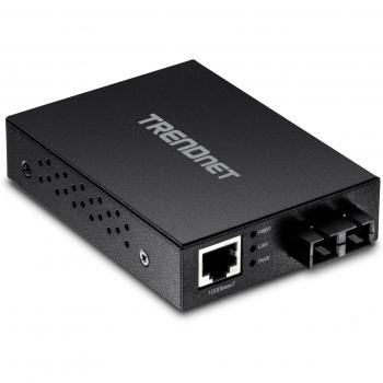 TRENDnet FC-GMSC - Convertidor de fibra Gigabit, color negro