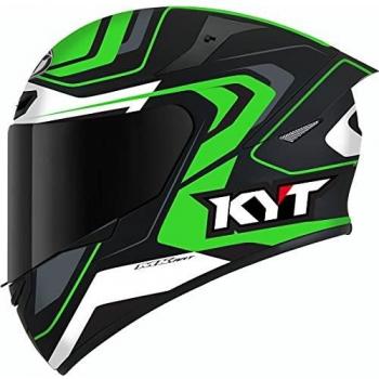 KYT TT Course Overtech Casco Negro/Verde