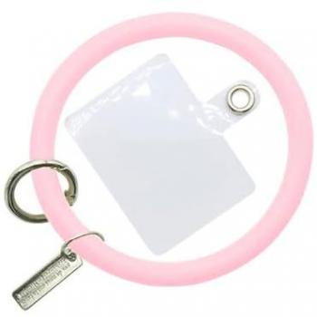 Anillo Colgante Universal para Teléfono Móvil con Correa de Silicona Suave y Pulsera Antipérdida (Rosa Chicle)