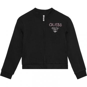 Guess Girls' Hoodie Sweatshirt - Jet Black, Zip-Up Design