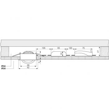 Lámpara de Techo Empotrable LED Dione, IP44, 8.5W, 3000K, Blanca, Atenuable