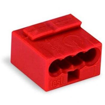 WAGO 4-Pole Red Terminal Block for Solid and Flexible Wires (0.6-0.8 mm²)
