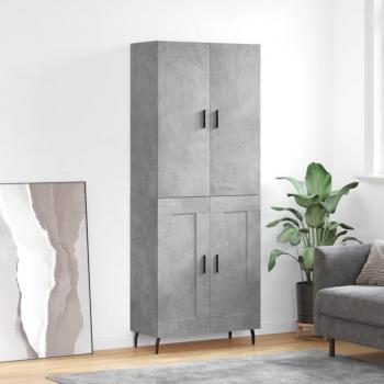 Aparador alto de madera contrachapada gris hormigón 69,5x34x180 cm