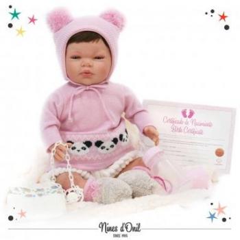 Muñeca Reborn Nines Donil Sandra 48 cm con Certificado de Nacimiento
