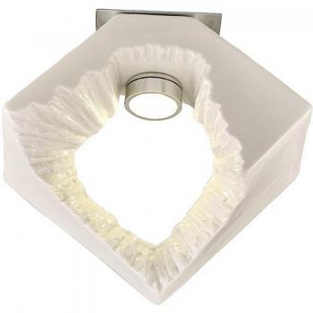 Plafón de techo cuadrado Sculpture Salvio 1 x 3W LED Cromo / blanco