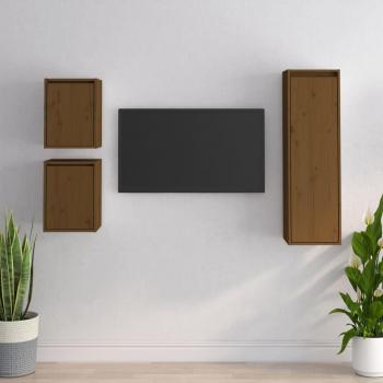 Muebles para TV 3 piezas en madera maciza de pino