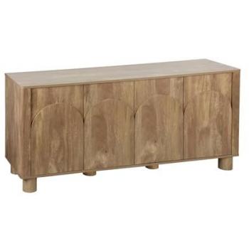 Aparador Exótico Natural 4 Puertas 150cm con 2 Estantes y 2 Cajones