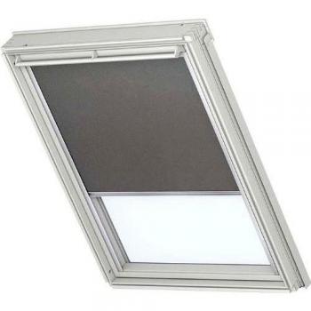 Velux DKL estor plisado para VL Y35 tela colour premium{0705}/ gris aluminio rieles laterales/de los rieles Y35 0705S - apto para VU/VKU - tamaño Y35
