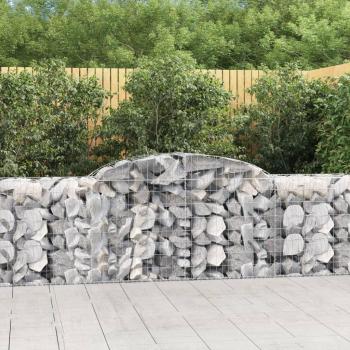vidaXL Arched Gabion Baskets 3 pcs 300x50x80/100 cm Galvanised Iron