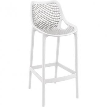 Air 75 Easy Clean Indoor or Outdoor High Cafe Bistro Bar Stool - White