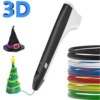 SUNLU 3D Pen,PLA Filament Refills,3D Printing Pen【M1 Newest Version】, 3D Drawing Doodle Printer Pen Bonus 4 Color PLA,3D Pen Drawing Stencils-Black