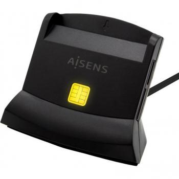 Aisens ASCR-SN04CSD-BK Lector de DNI y Tarjetas Inteligente USB-C con Lector de Tarjetas SD, SIM, Micro SD, MMC, RS-MMC, MMC Micro - Negro