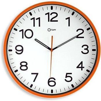 Orium 2116790091 - Reloj silencioso, 30 cm diámetro, color naranja