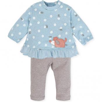 Conjunto de bebé niña Tutto Piccolo de dos piezas 100% algodón