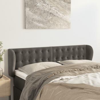 Cabecero de terciopelo gris oscuro 147x23x78/88 cm vidaXL