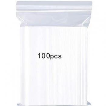 YOFADCI Bolsas de plástico transparentes que se pueden volver a sellar,bolsa de cierre de cremallera reutilizable fuerte,engrosamiento y duradero,prensa para cerrar,11x16cm 100PCS