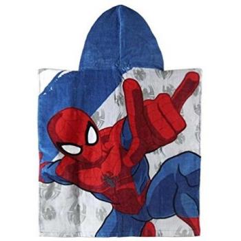 Artesanía Cerdá 2200002190 Poncho Toalla Playa de algodón 50 x 115 cm, diseño Spiderman