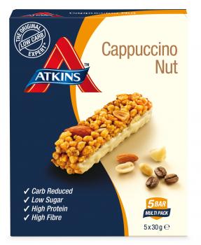 Atkins DB Nut Cappuccino Barritas - Paquete de 5 barritas x 30 gr - Total: 150 gr