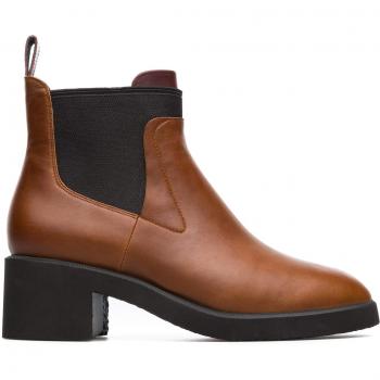CAMPER Wonder Women's Ankle Boots - Brown Smooth Leather, Size 38 (7.5 US)