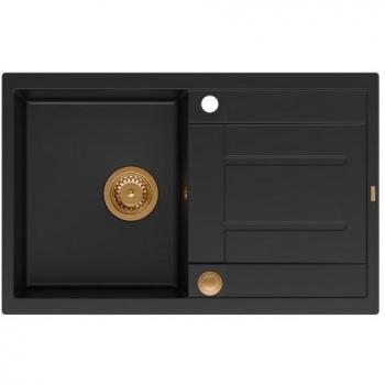 Fregadero Quadron Morgan 111, modelo HB8203U7-C1_P2O, de acero inoxidable, con diseño de un solo seno, dimensiones 86 x 50 cm, instalación bajo encimera y acabado pulido