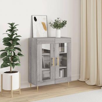 Aparador de madera contrachapada y madera de ingeniería gris Sonoma 69,5x34x90 cm, mueble de almacenaje para salón, buffet, armario auxiliar y armario de almacenamiento