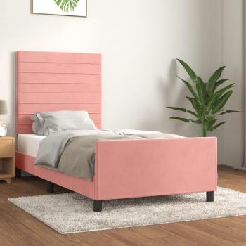 Cabecero de cama de terciopelo rosa 90x200 cm