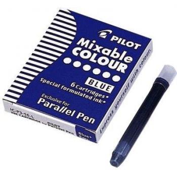 Cartuchos de Tinta Azul Negro para Pluma Caligráfica Parallel Pen Pilot - 6 Piezas